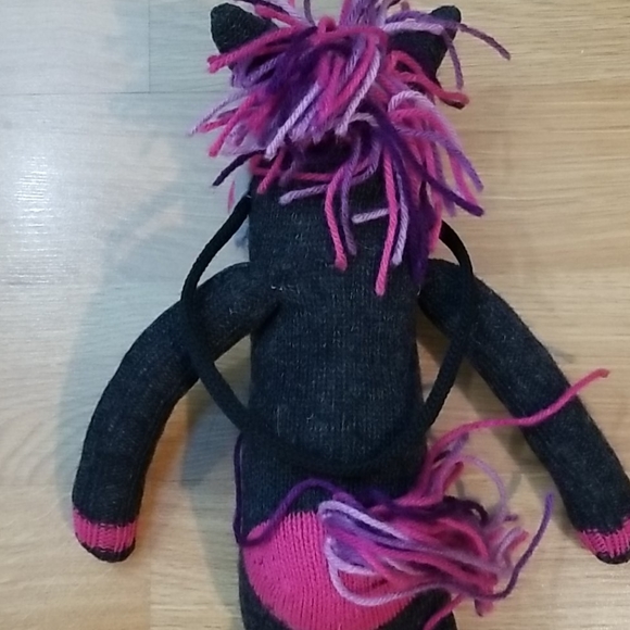 Handmade sock puppet gray & purple horse - Picture 7 of 8